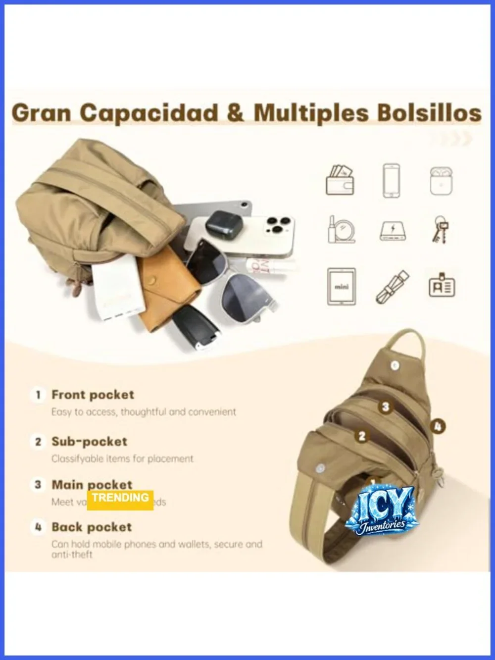 Convertible Mini Backpack Shoulder Bag Waterproof Oxford Anti-Theft